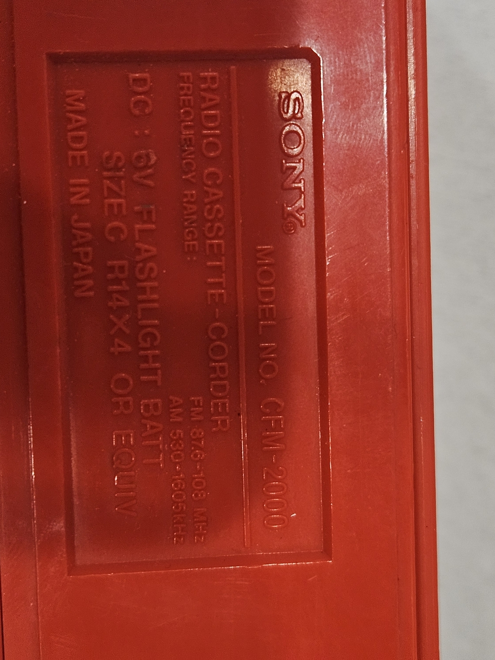 SONY MY FIRST SONY Cassette Player Red CFM 2000 AM/FM Parts Or Repair -No Sound - Picture 5 of 8